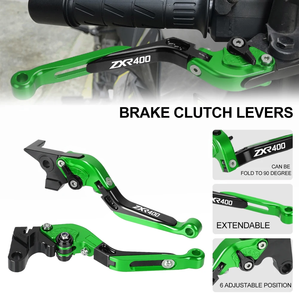 

Motorcycle CNC Aluminum Handbrake Adjustable Folding Extendable Brakes Clutch Levers For KAWASAKI ZXR400 ZXR 400 All Years 2021