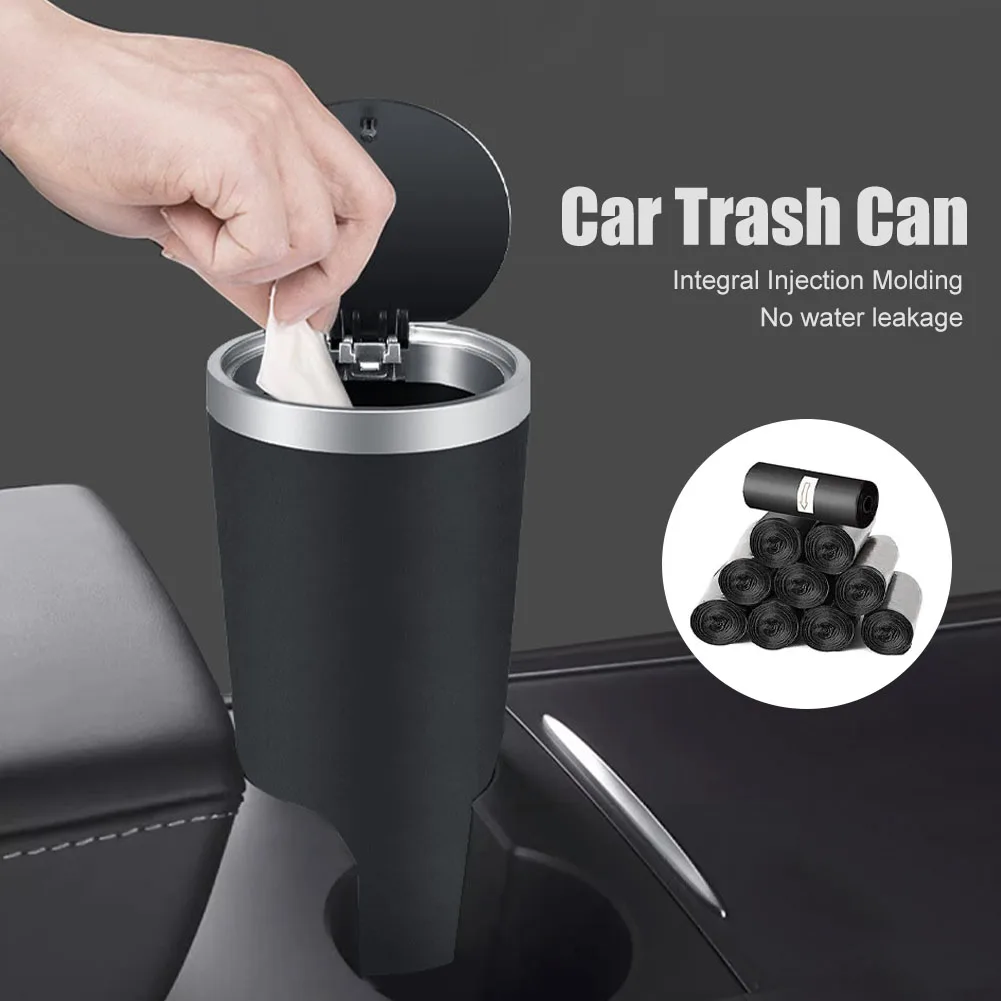 

Car Trash Can Car Dustbin Waste Rubbish Basket Bin Organizer Storage Holder With Disposable Trash Bag Car Interior Accessories