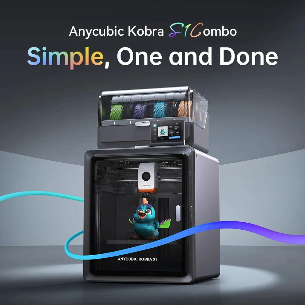 Многоцветный 3D-принтер Anycubic Kobra S1 Combo | AliExpress