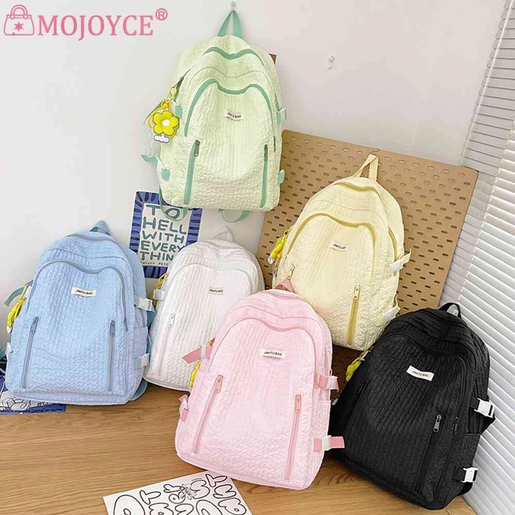 

Рюкзак для студентов колледжа, модный школьный рюкзак, вместительный регулируемый ремешок в японском стиле, простой с подвеской в виде цвет...