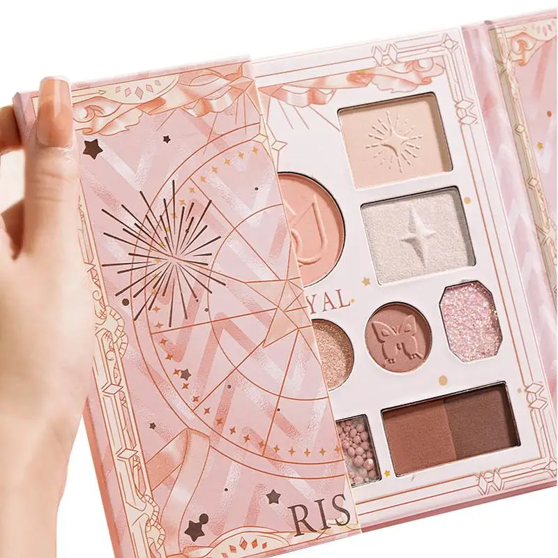 

14 Color Time Eyeshadow Plate Highlighter Blush Polarized Eyeshadow Glitter Eyeshadow Palette Waterproof Long Lasting Eyeshadow