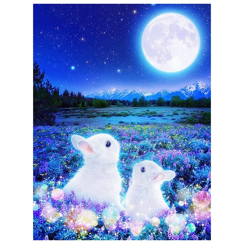 

Rabbit Diamond Painting Accessories 5D Embroidery Icons Animal Picture Of Rhinestones Home Decoration-ABUX