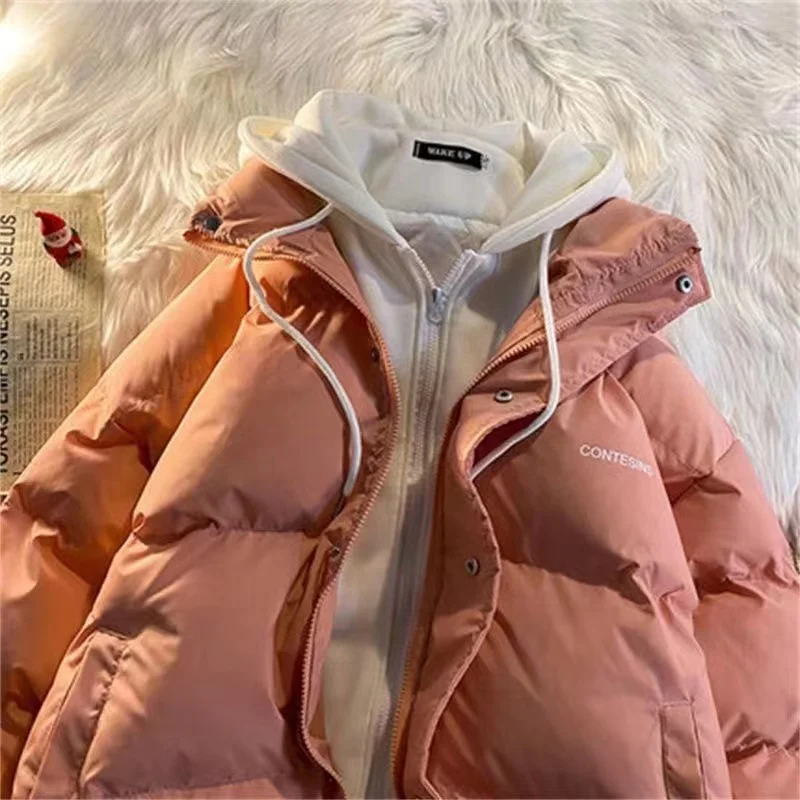 Winter Jacket Women Overcoat Thick Down Cotton Padded Short Parkas Mujer Oversize Casual Hooded Bubble Coat Female
