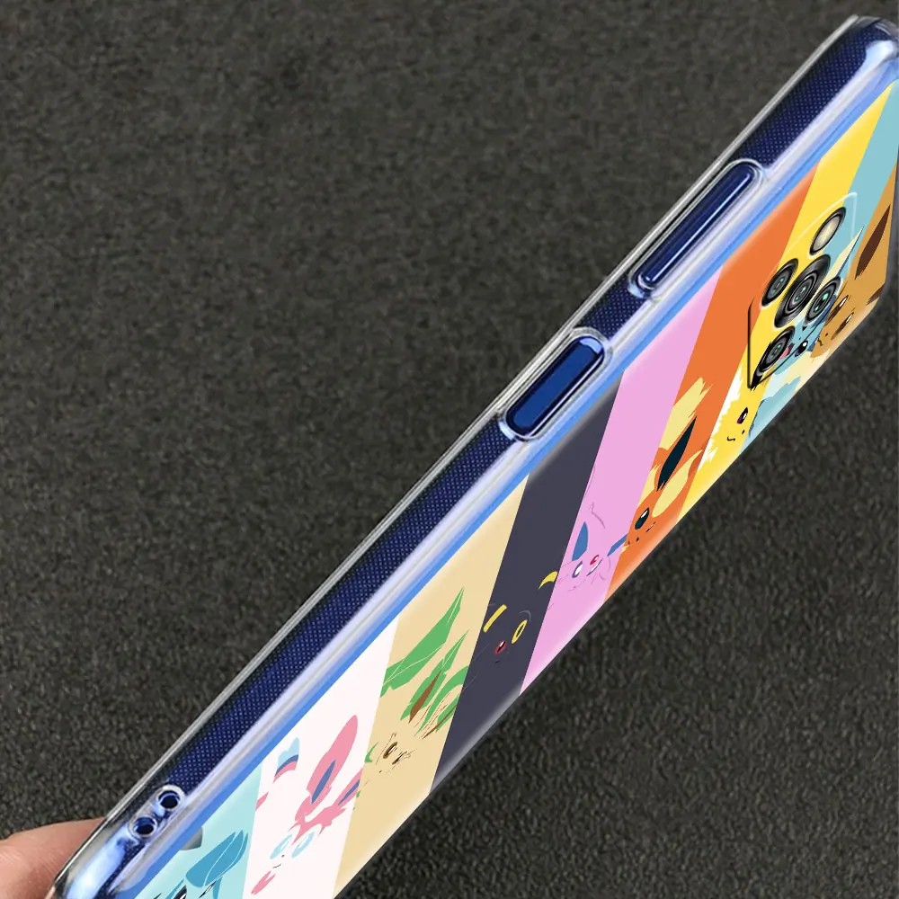 anime pokemon eevee phone case for xiaomi mi poco x3 nfc m3 pro f3 gt m4 f1 12 11 lite 12x 10t note 10 9t transparent soft cover free global shipping