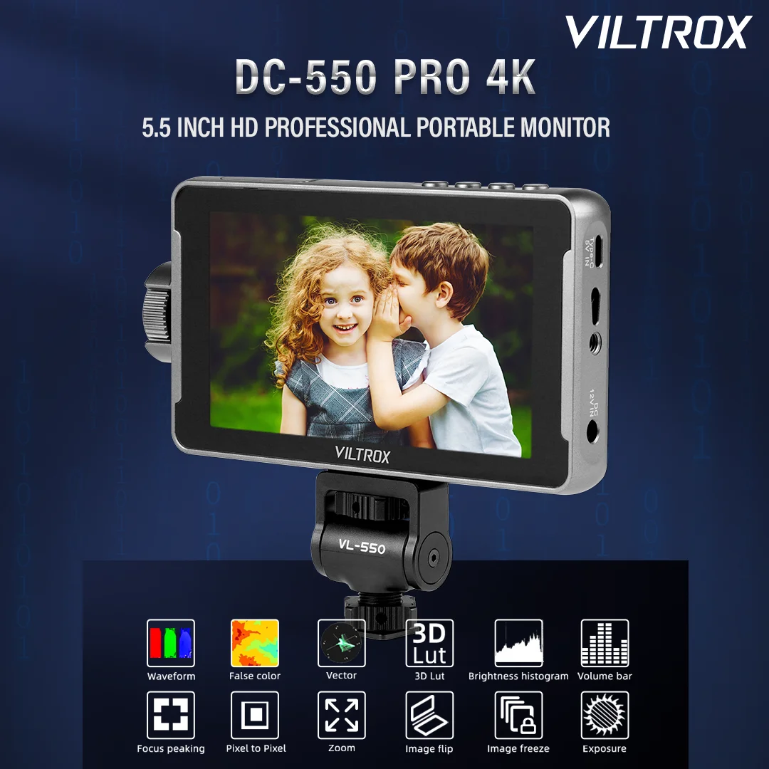 

VILTROX DC-550 5.5 Inch 4K Profissional Portable Camera Studio Monitor HDMI Touch Screen Field 3D LUT Director Monitor 1920x1080