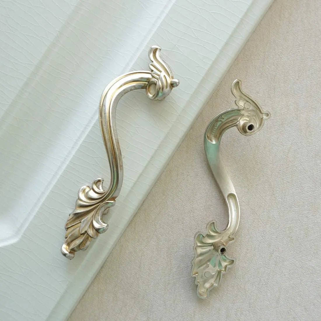 Античная серебряная мебель ручки винтажная ручка для кухонного шкафа фурнитура