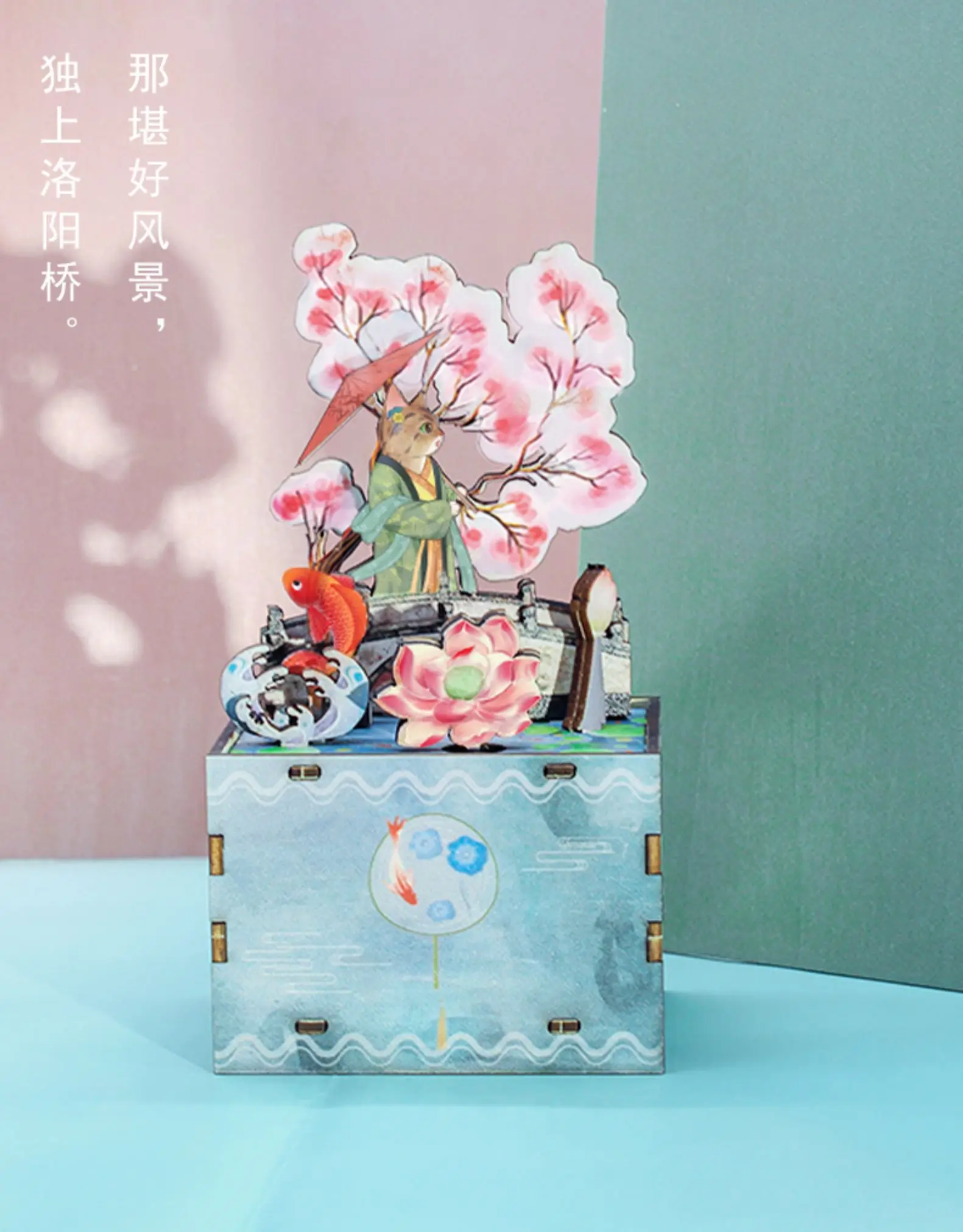 Деревянная музыкальная шкатулка конструктор в сборе карусель подарок на Новый