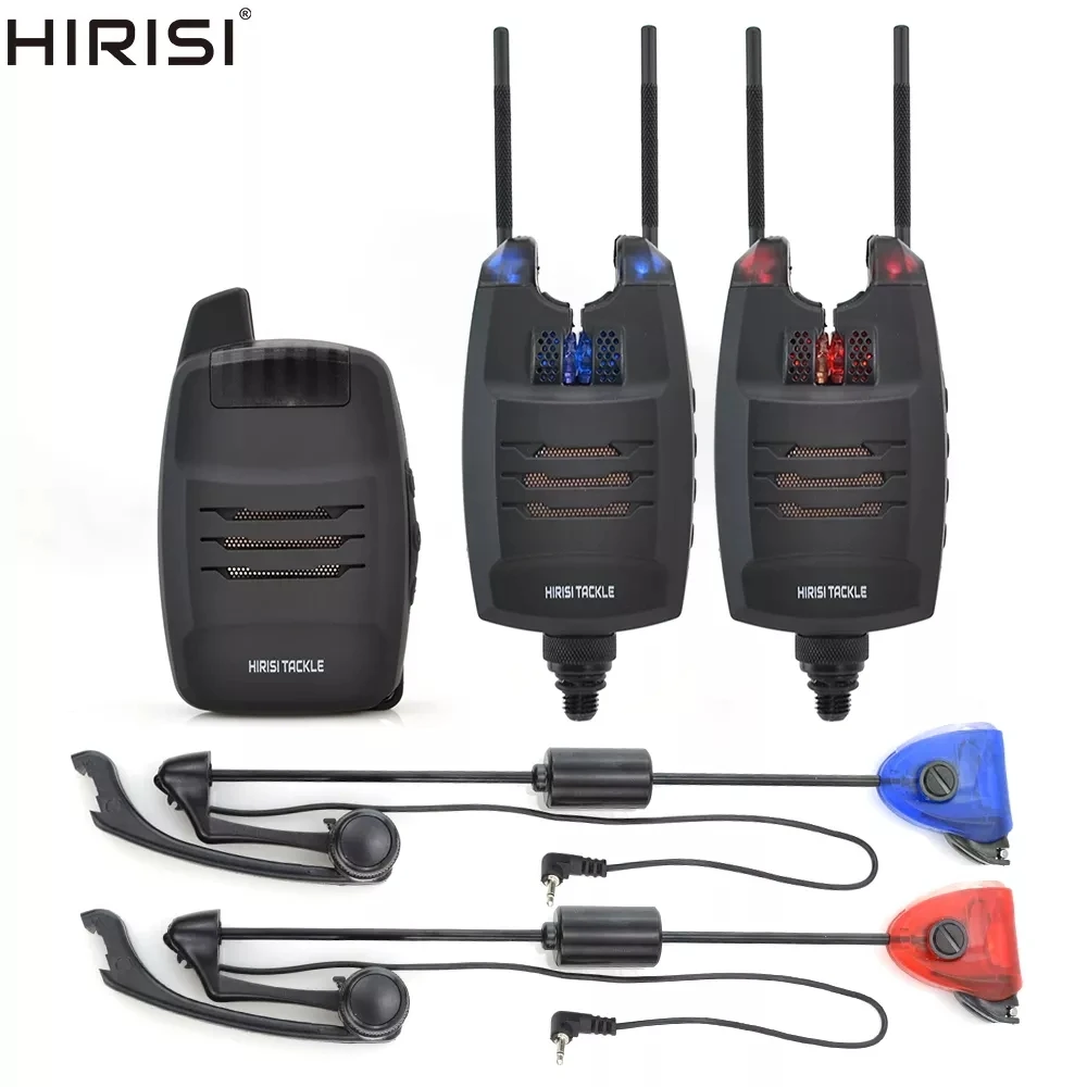 Carp Fishing Alarm with Receiver 1+2 Set and Illuminated Swingers Wireless Fishing Detector B1228A2