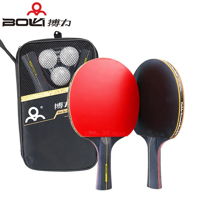 

2PCS Professional 6 Star Table Tennis Racket Ping Pong Racket Set Pimples-in Rubber Hight Quality Blade Bat Paddle with Bag