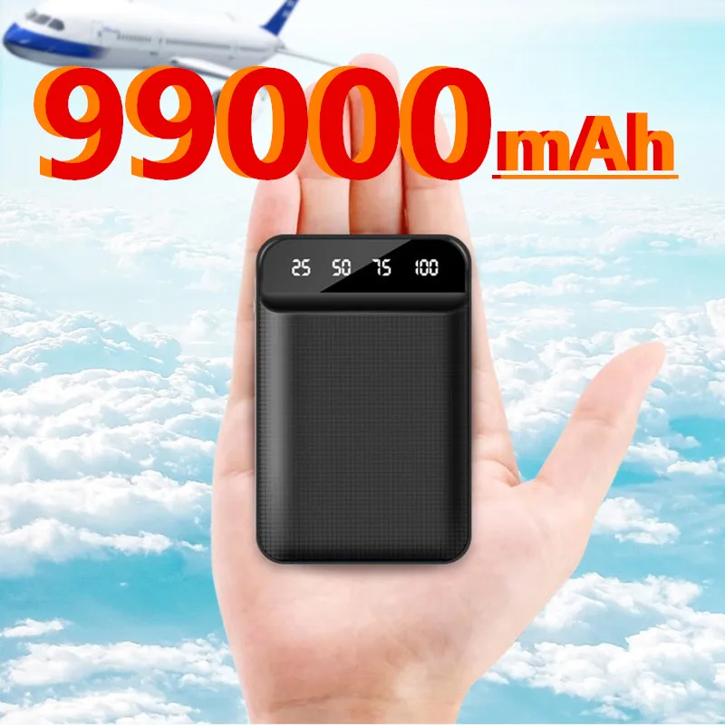 

99000mAh dual USB mini power bank portable charger 99000 mAh battery pack is suitable for Xiaomi Powerbank power bank