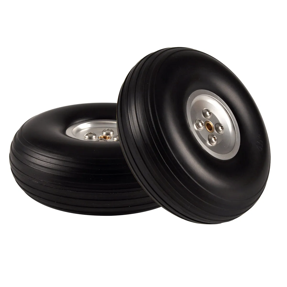 2PCS Rubber Wheel Tire Aluminum Hub for RC Airplane Model  2.75 ''/ 3'' /3.75''/4 ''/ 4.5''/ 5 inch