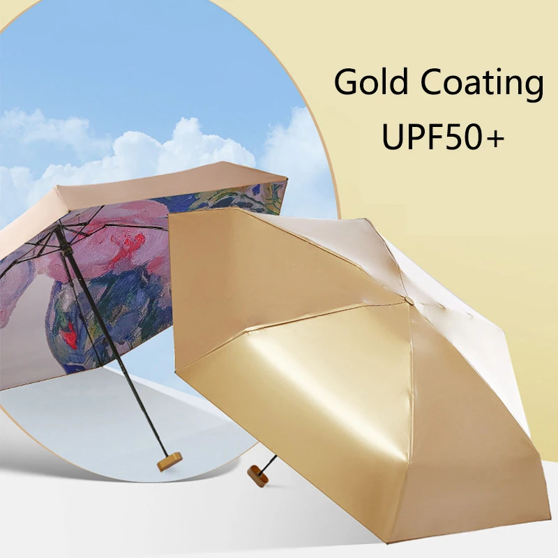 

Mini Sun Umbrella Rain Umbrellas Anti UV 6-Folding Parasol Portable Lightweight Women Men Pocket Sunshade Umbrella for Travel