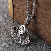 punk mens viking anchor pendant necklace stainless steel norse valknut chain necklace for men scandinavian jewelry dropshipping