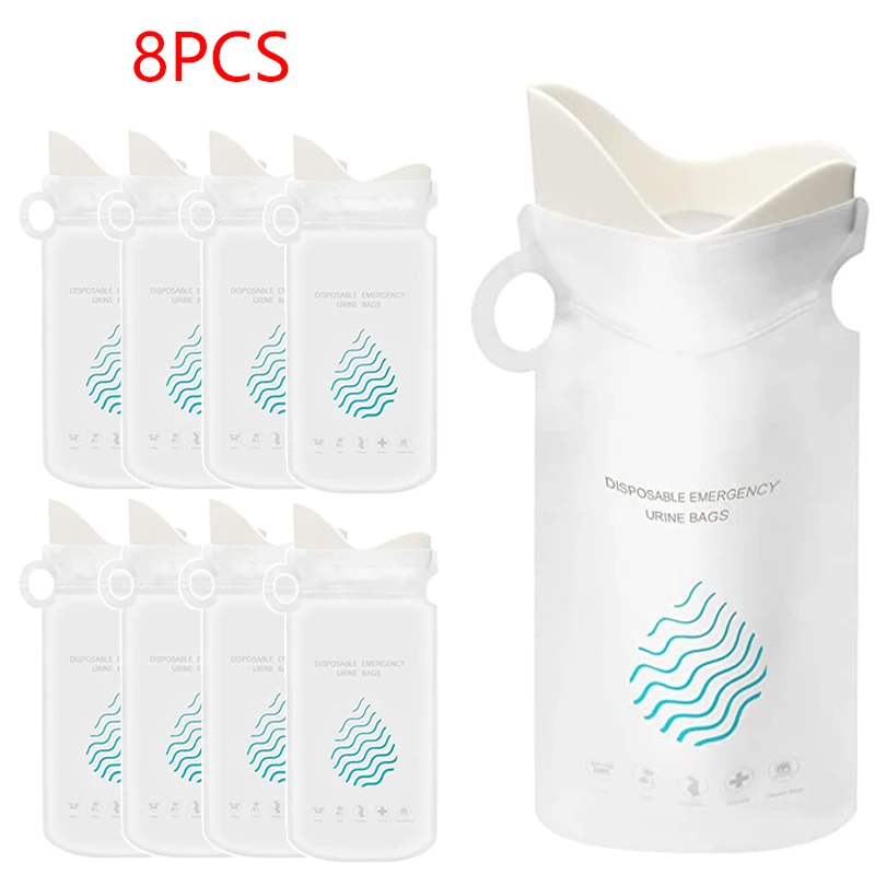 

8pcs 700ml Disposable Drainage Bags Emergency Car Urine Bag Vomit Bags Mini Mobile Toilets Handy Disposable Urinal Toilet Bag