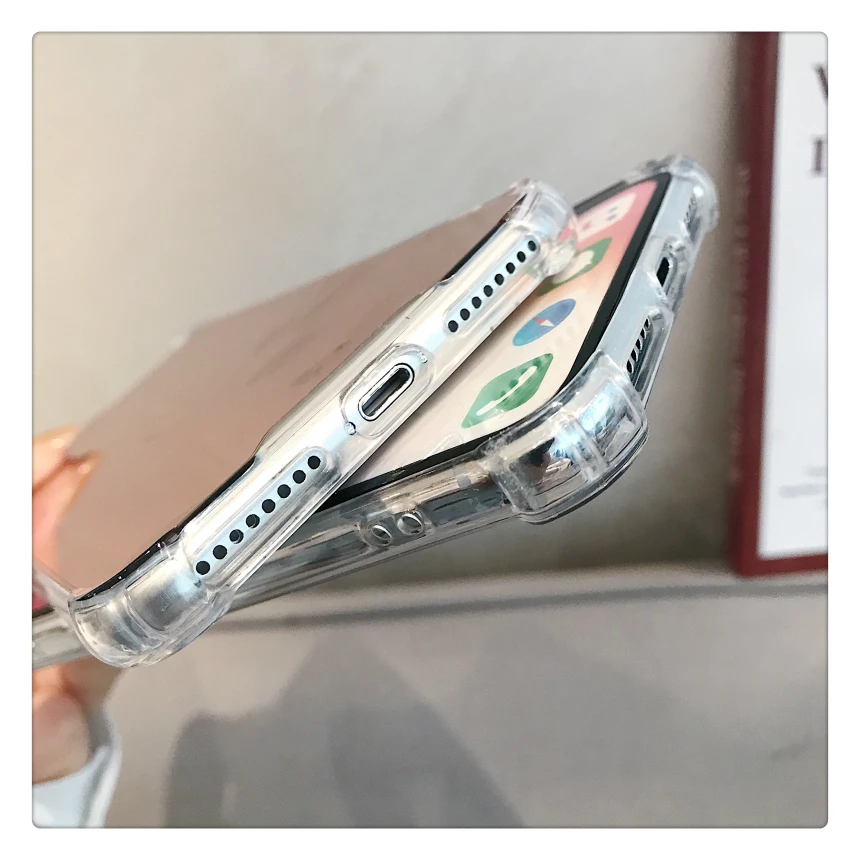 airbag full view mirror case for iphone 13 11 pro max 6 6s 8 7 plus 12 x xs max xr se 2020 shockproof silicon phone back cover free global shipping