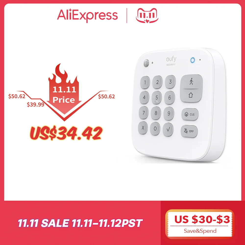 

Система домашней безопасности eufy с клавиатурой безопасности, система домашней сигнализации с аккумулятором на 180 дней, режимы безопасности...