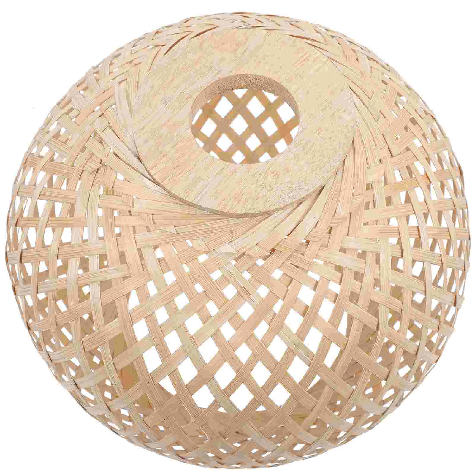 

Bamboo Lampshade Hanging Shades Decorative Woven Pendant Light Ceiling Bulb Simple