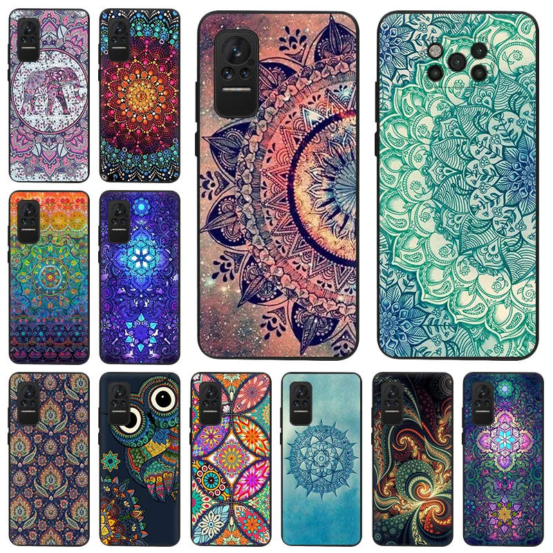 

Abstact Elephant Mandala Matte Anti-Drop Phone Case For Xiaomi Mi Poco X4 X3 Pro 5G NFC M4 M3 F3 GT F1 A2 9 8 Lite 9T Soft Cover