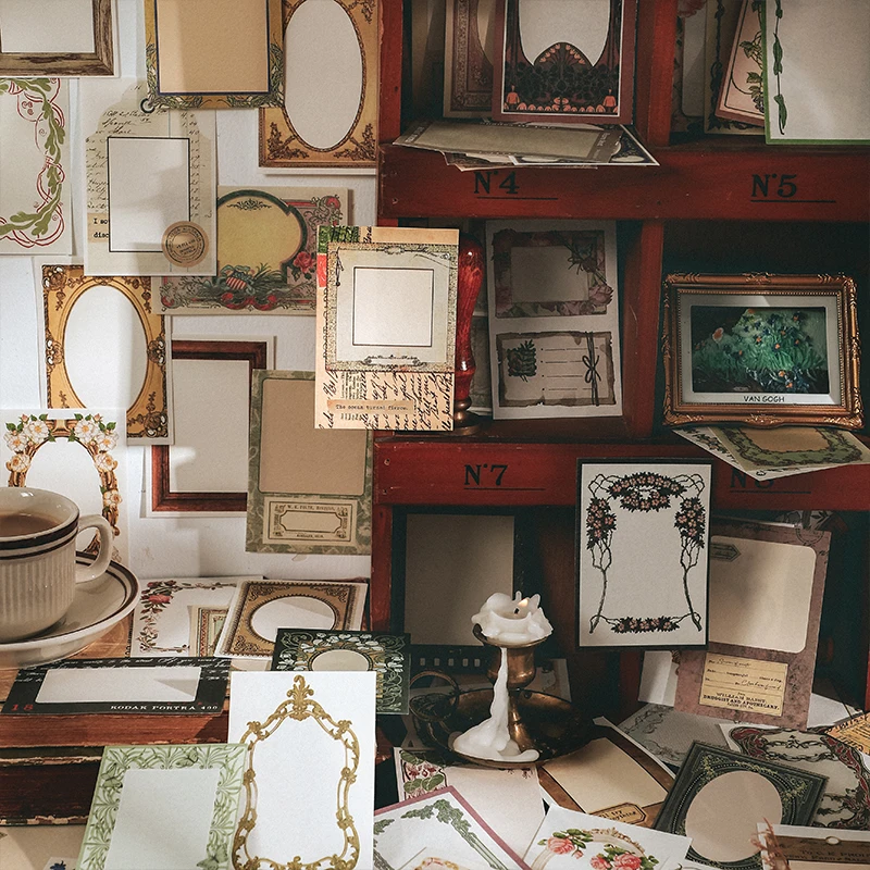 

Journamm 50patterns/pack Aesthetics Materials Memo Pad School Stationery Supplies DIY Collage Junk Journal Creative Notes Paper