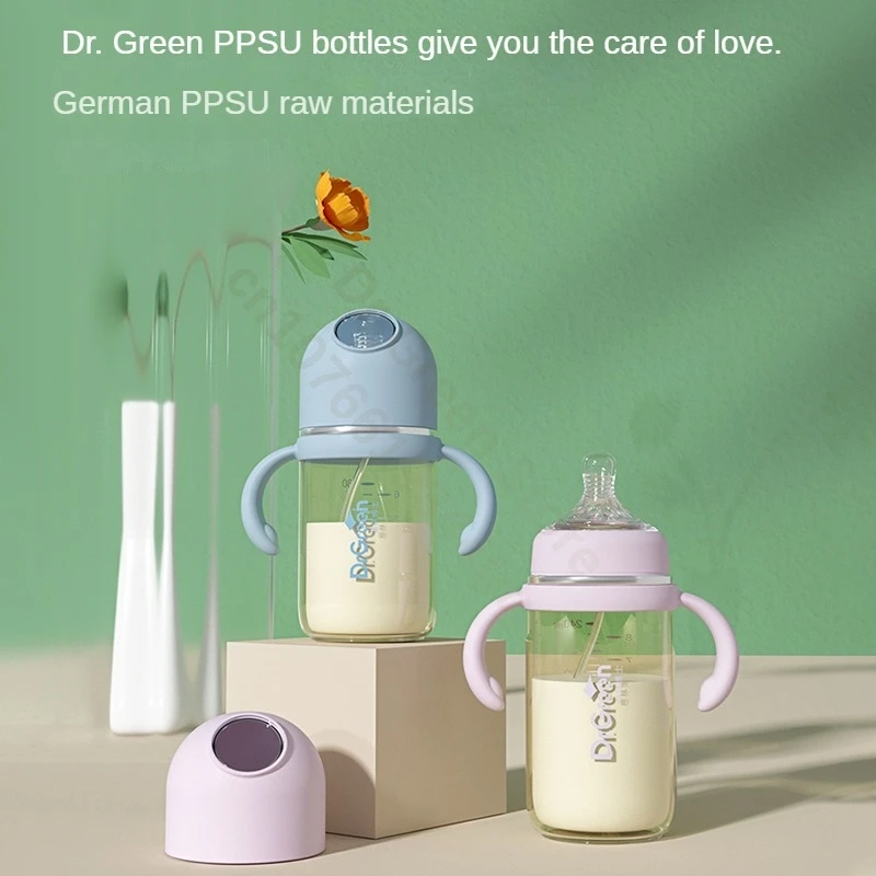 Dr.Green новая обновленная бутылочка для новорожденных с широким горлышком и ручкой