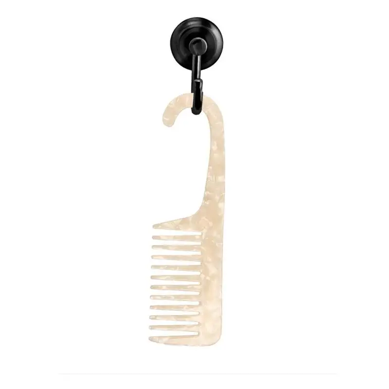 

Curly Hair Comb Non-knotted Acetate Wide Tooth Hair Comb U-shaped Women Comb With Hook Travel Pocket Comb Knuckle-tooth Wide