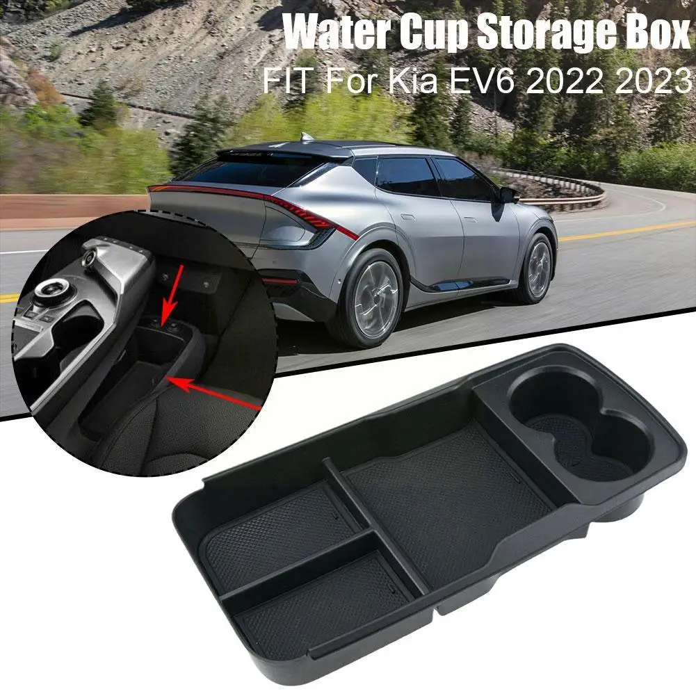 

Fit For Kia Ev6 2022 2023 Abs Black Interior Armrest Console Central Storage Box Sunshade Storage Box Cup Stand K1i3