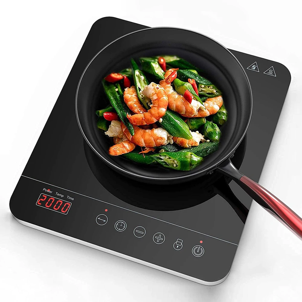 YL-20K66 Induction Cooker 2000W Induction Hob with Safety Lock,10-level Power & Temperature Ceramic Glass Panel, 3-hour Timer