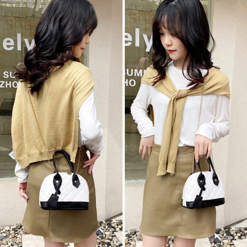 New Korean Fashion Women's Handheld Shell Bag for Commuting to Work Fresh and Sweet Cross Shoulder Bag