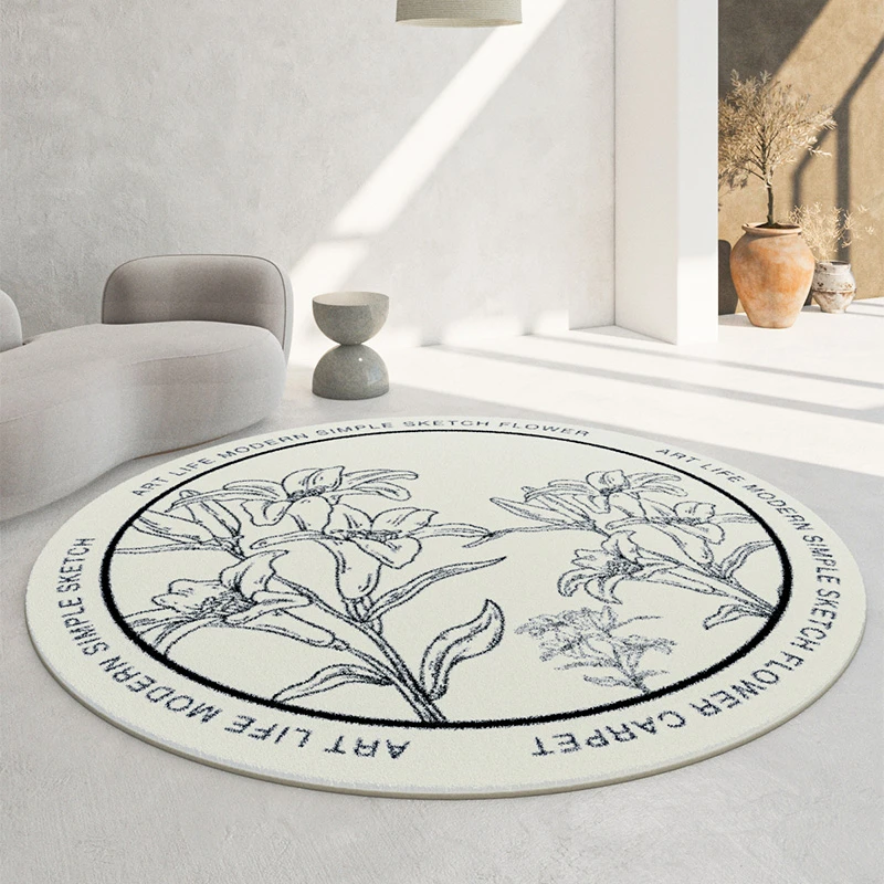 

Soft Round Imitation Cashmere Carpets Modern Decoration Living Room Sofas Rugs Simple Home Bedroom Carpet Large Area Lounge Rug