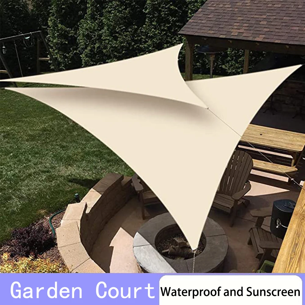 

Triangle Shade Sail Waterproof Garden Shelter 99% UV Blocking Sun Protection Awning Canopy for Patio Pool Backyard Camping Car