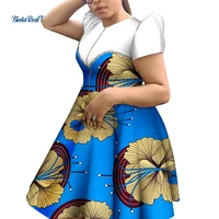 african print dresses for women o neck short sleeve knee length party traditional african women clothing customer made wy9540