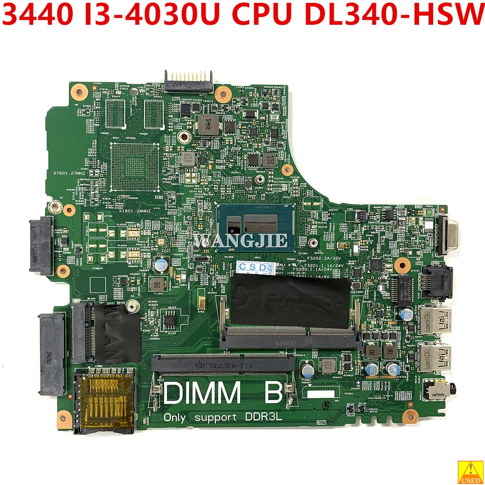 100% Working CN-0RGV81 0RGV81 RGV81 For DELL Latitude 3440 Refurbished Laptop Motherboard I3-4030U DL340-HSW MB 13221-1 WVPHP
