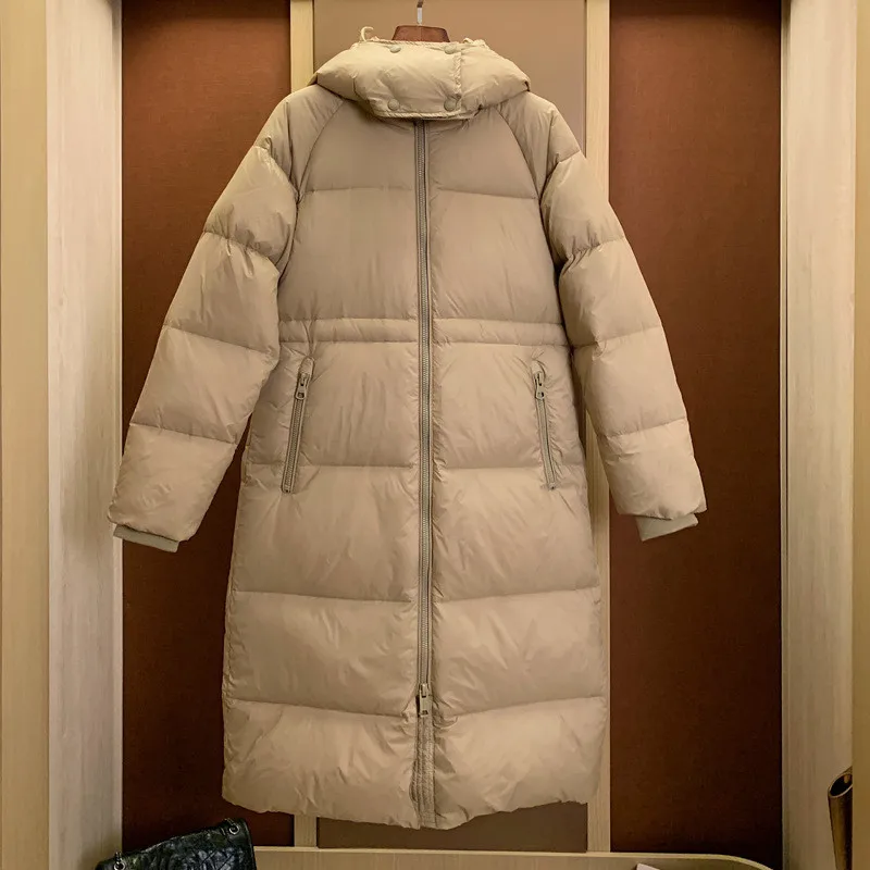 Winter Women's Down Jacket Loose Casual Hooded Long Coat Down Large Size Thickened Coat Warm Fashion Jacket