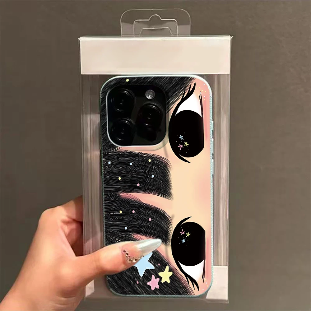 Фото Милый чехол для iPhone 11 12 13 14 15 16 17 Pro Max Plus Air с креативным дизайном «Звездные глаза» и узором, мягкий чехол-накладка из поликарбоната №2