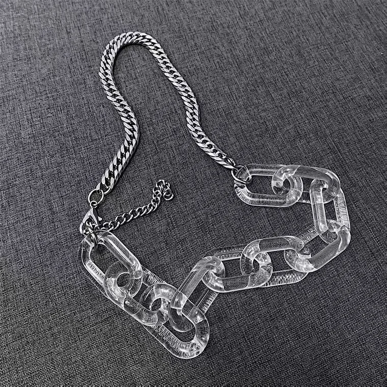 

Acrylic Kpop Splicing Women Necklace Chain Gothic Jewelry Punk Chains and Necklaces for Women Goth Fashion Accessories