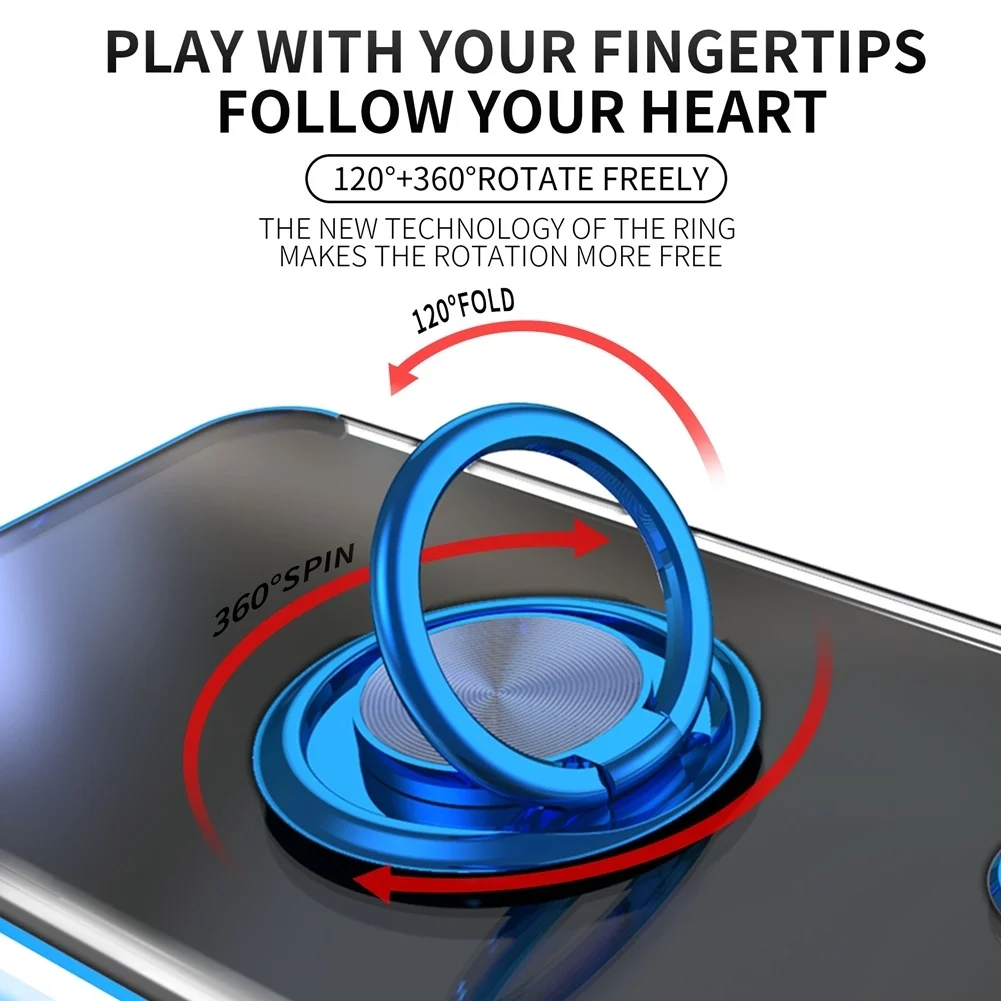 Прозрачный силиконовый чехол с магнитным кольцом для iPhone совместимая модель 12 11 Pro Max 13 Mini x XR XS 8 7 plus se 2 on.