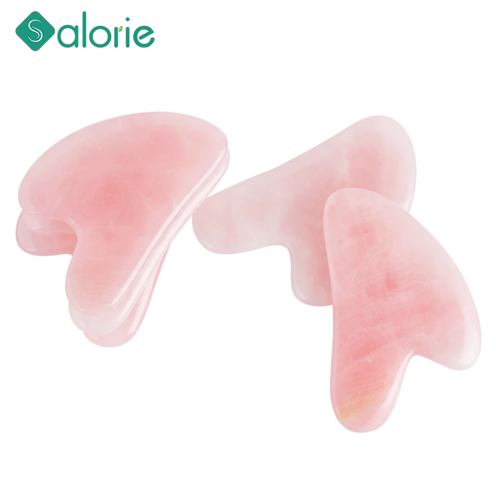 

Natural Jade Gua Sha Scraper Board Massage Rose Quartz Jade Guasha Stone For Face Neck Skin Lifting Wrinkle Remover Beauty Care