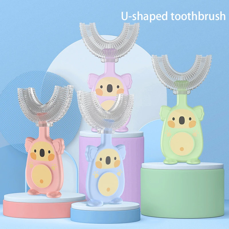 New Manual Children's U-shaped Toothbrush Silicone Toothbrush Baby Oral Cavity Cleaning Manual U-shaped Children's Toothbrush