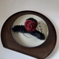new unique fashion plush rose flower ladies grab clip hairpin large shark clip headdress hair clip net red ball hair accessories