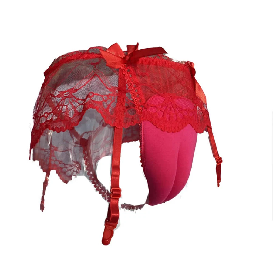 Hiding Gaff Lace Lingerie Underwears Crossdresser Transgender Shemale Drag Queen Camel Toe Garter Panties Exotic Briefs