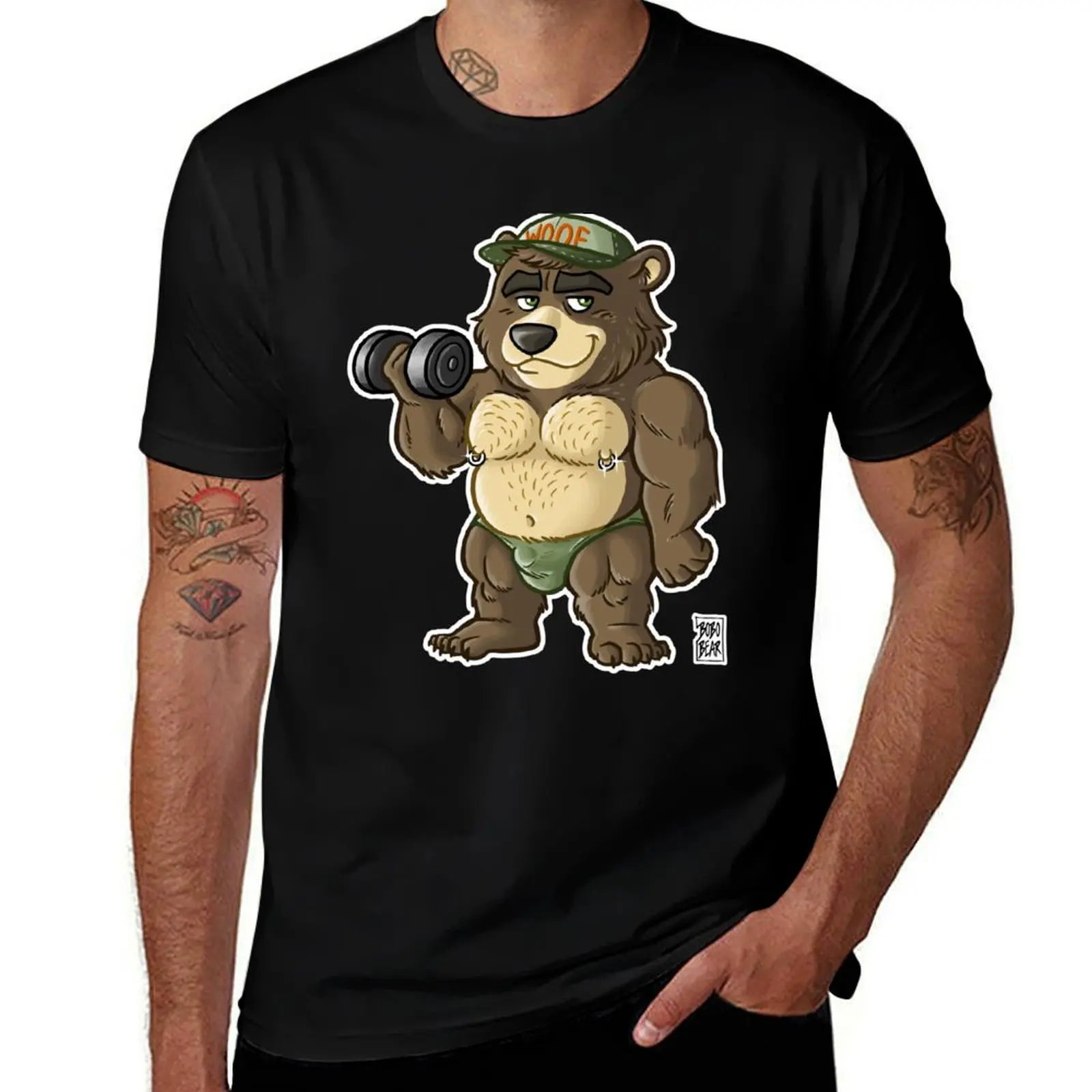 Фото Футболка THICC BEAR - BEARZOO SERIES, спортивная быстросохнущая футболка для мужчин №1