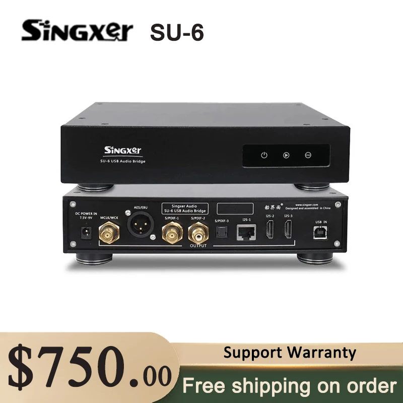 

Singxer SU-6 Audio Интерфейс XMOS XU208 CPLD фемтосекундные часы цифровой интерфейс USB интерфейс SU6