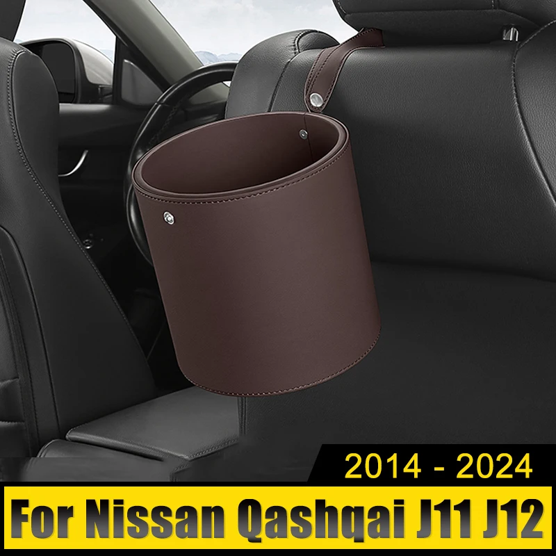 

For Nissan Qashqai J11 J12 2014 2015 2016 2017 2018 2019 2020 2021 2022 2023 Car Circular Trash Can Garbage Pocket Sundries Bin