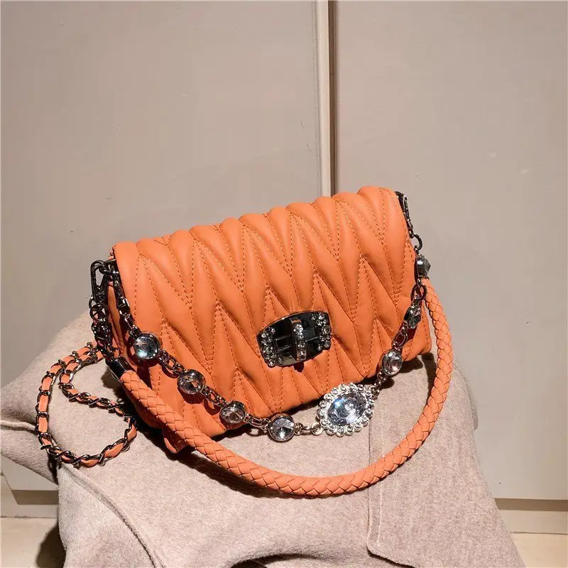 Сумки для женщин новый французский дизайн модная квадратная сумка со стразами и