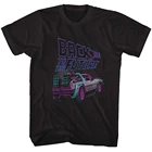 Неоновая футболка DeLorean с надписью Назад в будущее, крутая футболка Марти маклети унисекс, винтажная Рубашка Назад в будущее