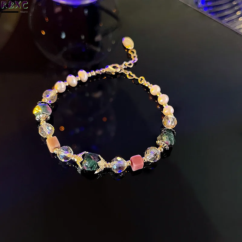 

RBXC 2021 New Korean Bracelet Women's Pearl Geometric Crystal Bracelet