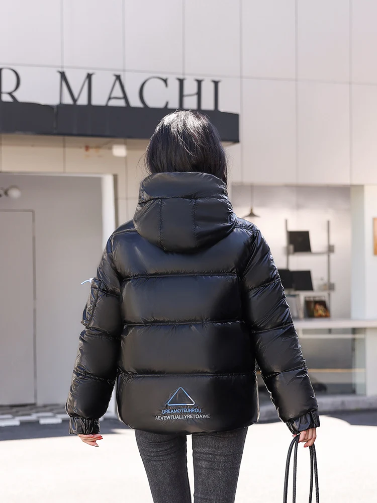 2022 New Women Winter Jacket Loose Hooded Pocket Fashion Female Korean Style Ladies Embroidered Parka Coat 4 Colors