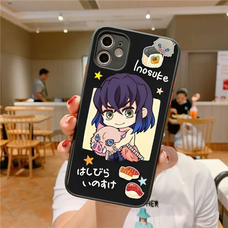 Cute Cartoon Japan Anime Demon Slayer Phone Case for iPhone 14 11 12 13 Mini Pro Max 8 7 Plus X XR XS MAX Translucent Cover