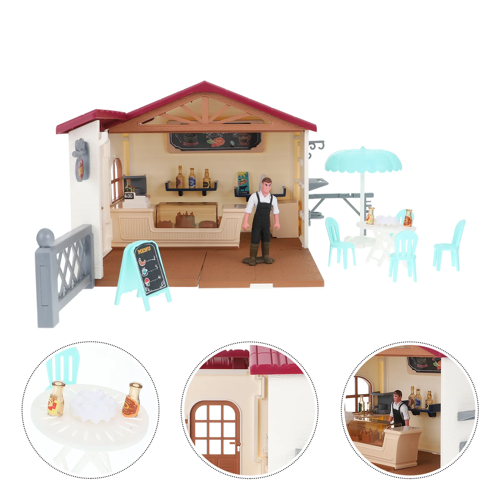 

1 Set of Simulation Coffee Shop House Funny Kids Toys Educational Plaything