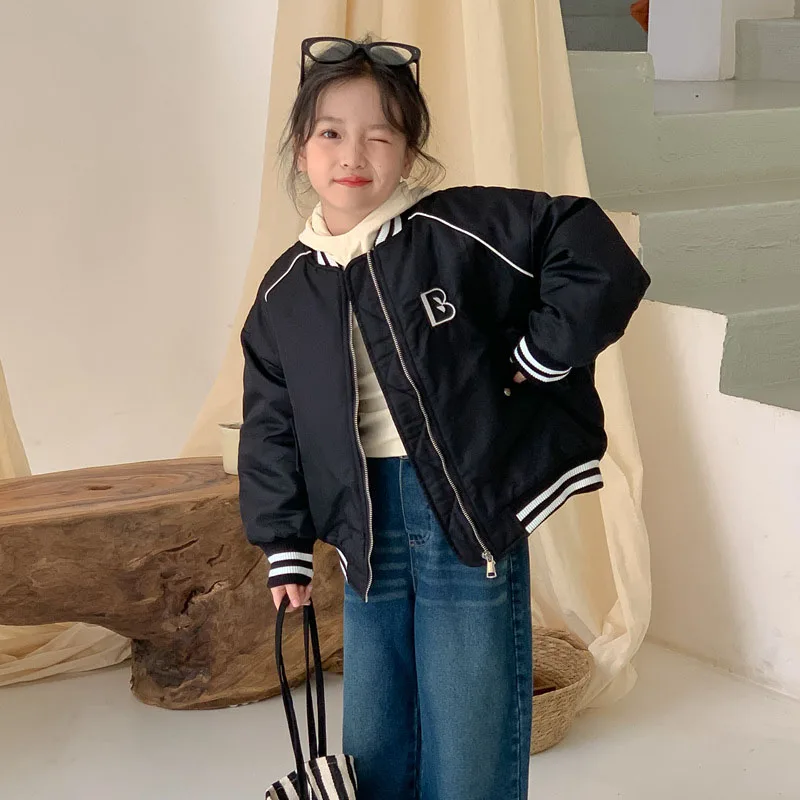 

2023 осень/зима свободная и простая куртка хлопковое пальто для девушек мотоциклетное ветрозащитное хлопковое пальто верхняя одежда 5-38